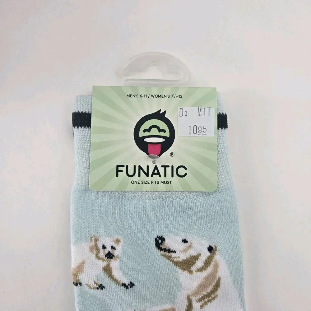 Funatic Polar Bear And Cub Crew Socks Cotton‎ Blend Mens or Womens Socks Winter
